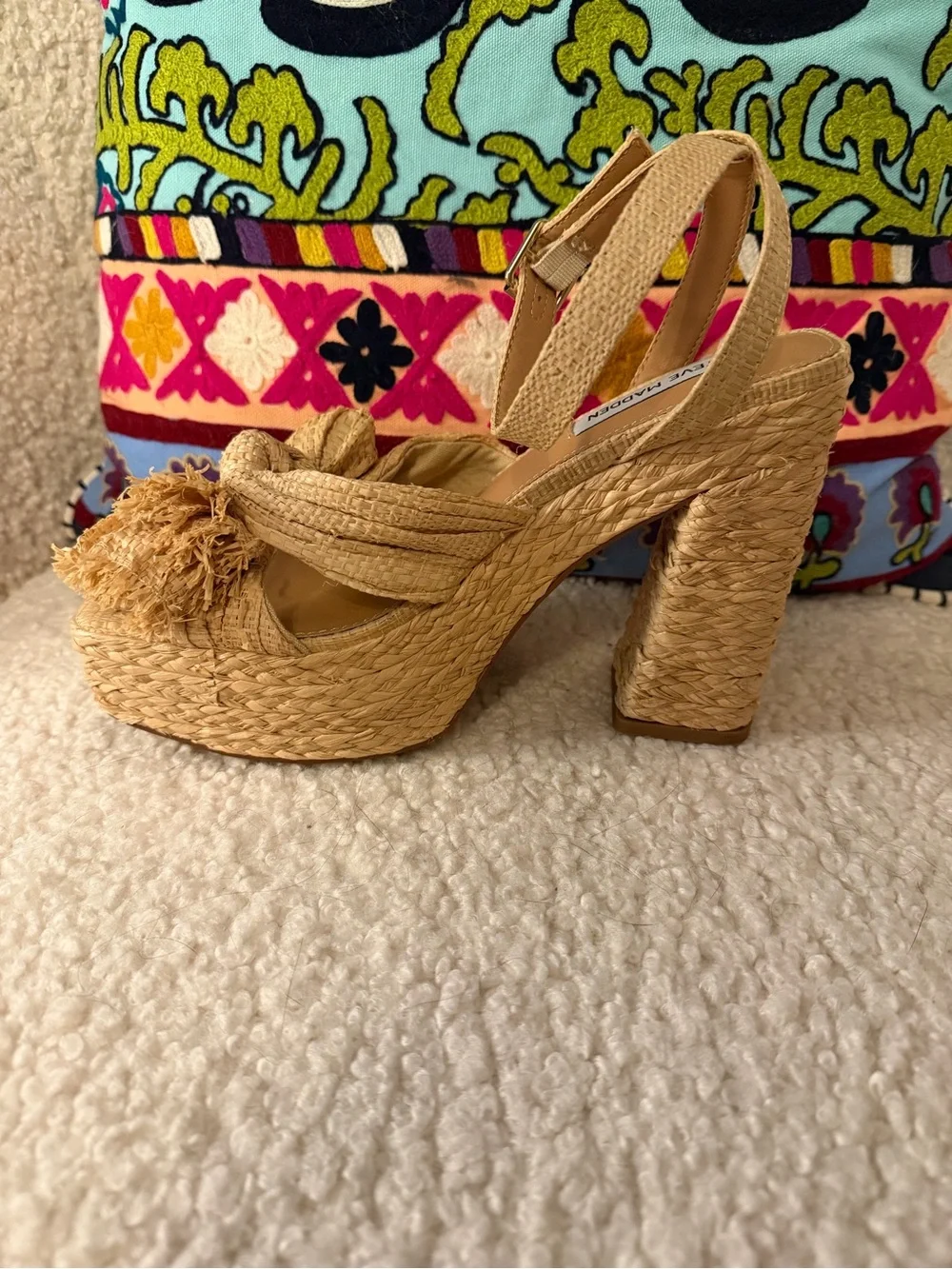 Steve Madden Romey Raffia Platform Sandals